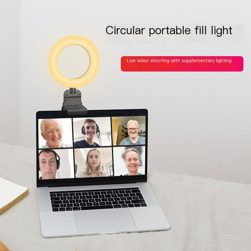 Desk Ring Light for Video Calls & Selfies – Dimmable LED with Stand