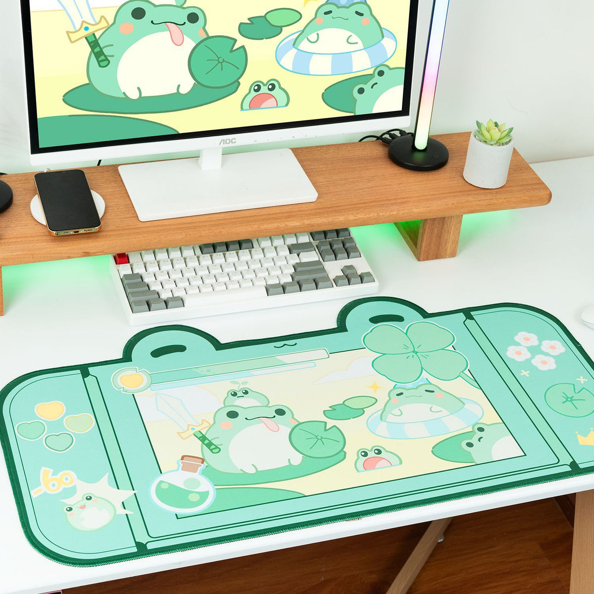 Large Gaming Mouse Pad with Sakura Bunny Design