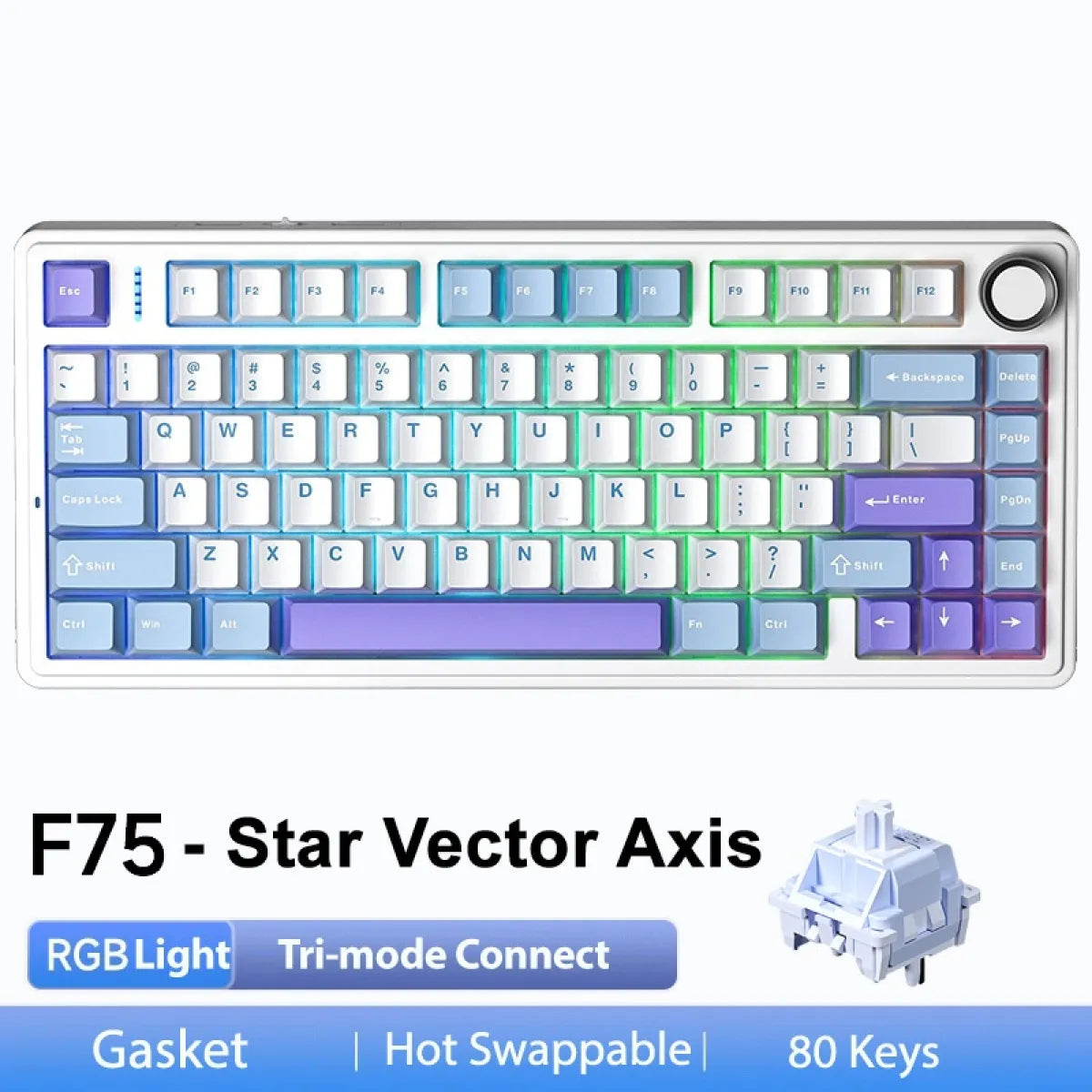 F75 Wireless Tri-Mode Mechanical Keyboard – Gasket Mount, Hot-Swap