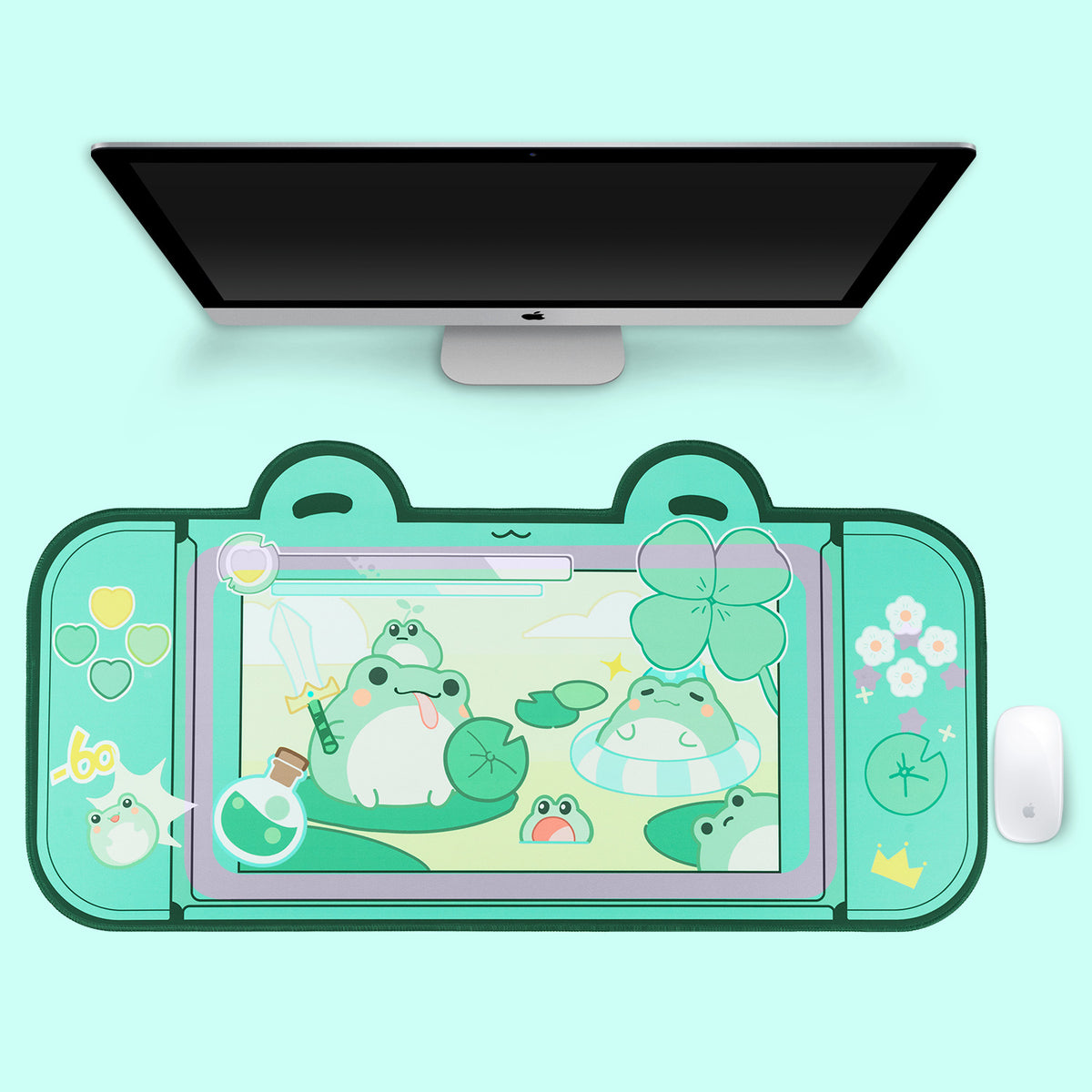 Large Gaming Mouse Pad with Sakura Bunny Design
