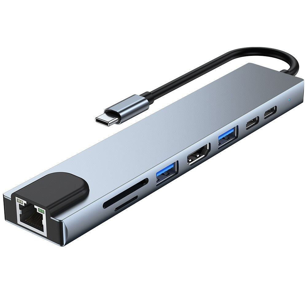 8-in-1 USB-C Hub – 4K HDMI, Gigabit Ethernet, SD/TF Reader, PD Charging